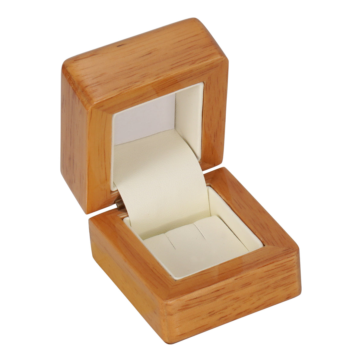 Wooden Single Ring Box with Suede Insert