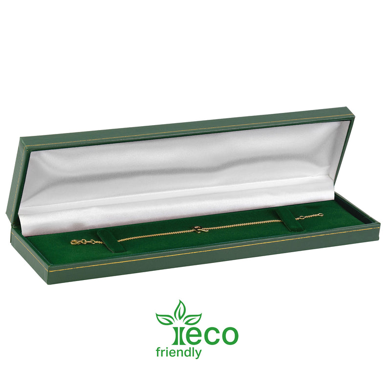 Eco-Friendly Plastic Bracelet Box, Paper-Covered with Gold Accent