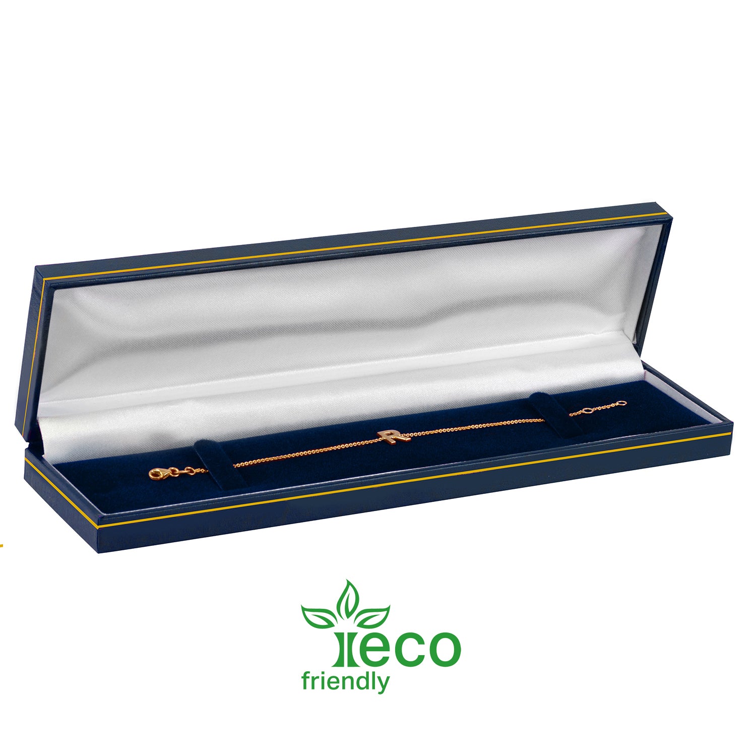 Eco-Friendly Plastic Bracelet Box, Paper-Covered with Gold Accent