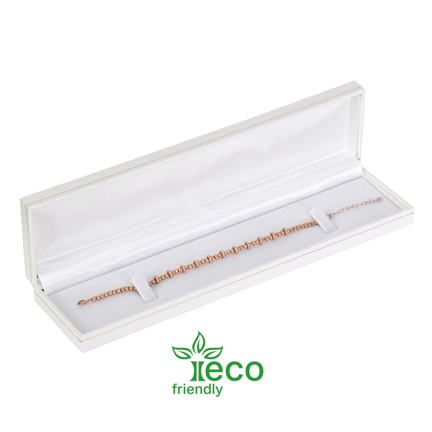 Eco-Friendly Plastic Bracelet Box, Paper-Covered with Gold Accent