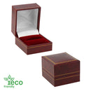 Eco-Friendly Plastic Single Ring Box, Paper-Covered with Gold Accent