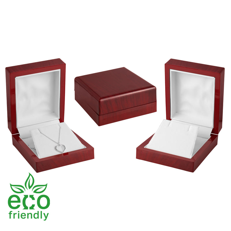 Eco-Friendly Rosewood Look Universal Box with White Leatherette Interior