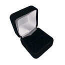Velvet Square Single Ring Box with Matching Insert and White Satin Window