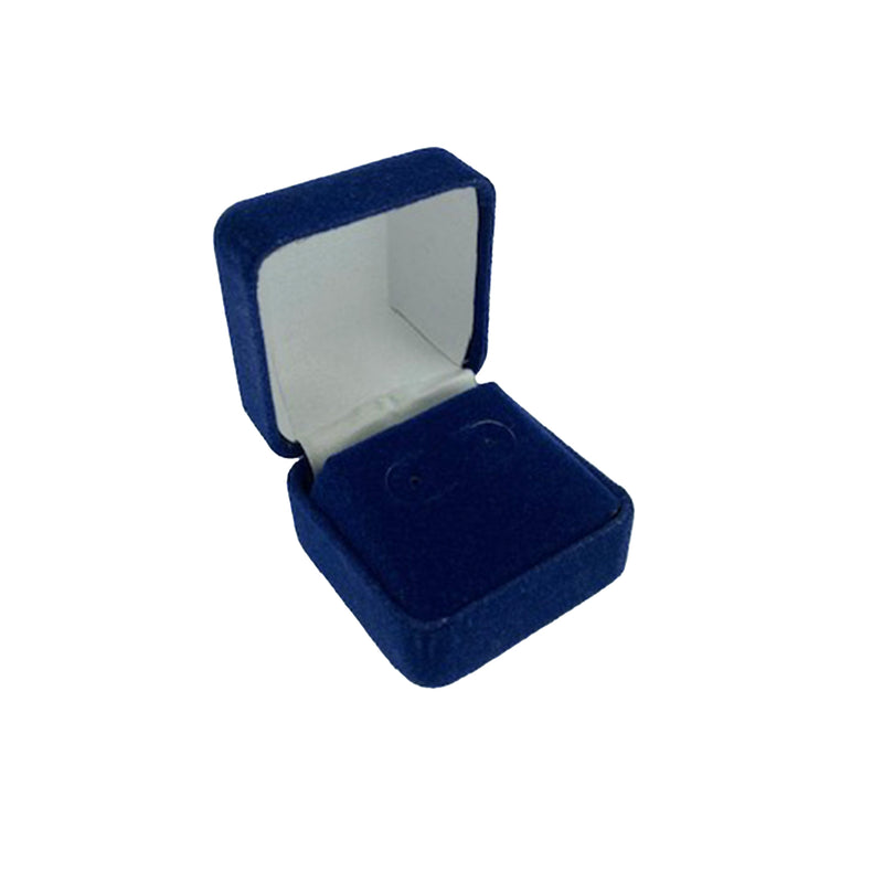 Velvet Square Single Earring Box with Matching Insert and White Satin Window