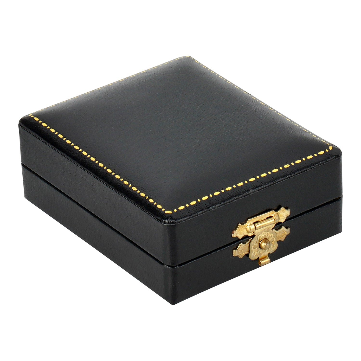 Antique Look Leatherette Pendant Box with Satin Inner Lid