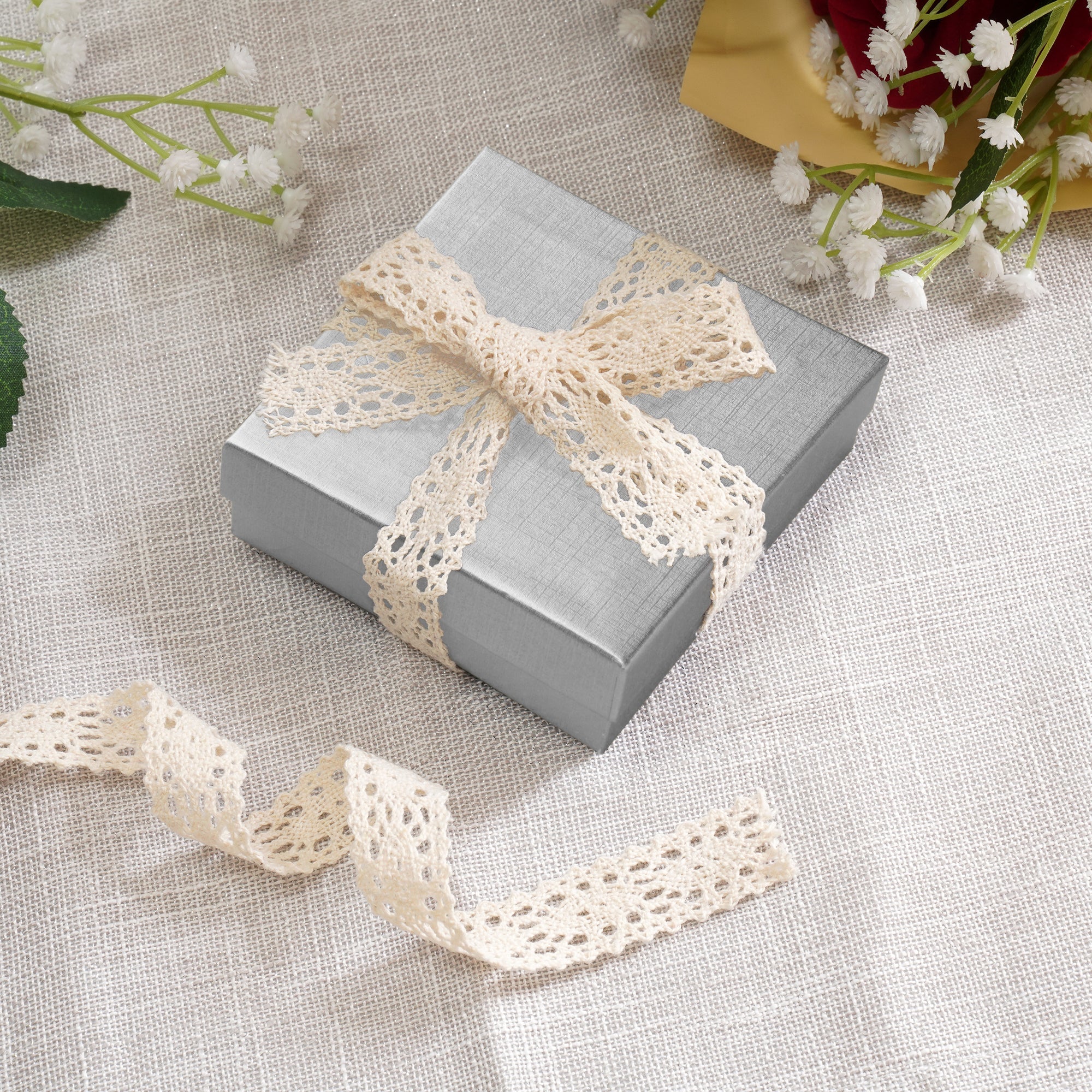 Cotton Filled Linen Metallic Manilla Box