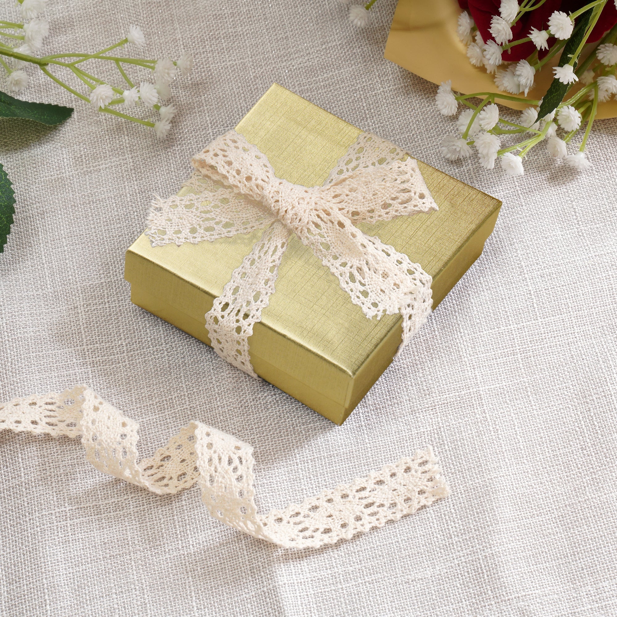 Cotton Filled Linen Metallic Manilla Box