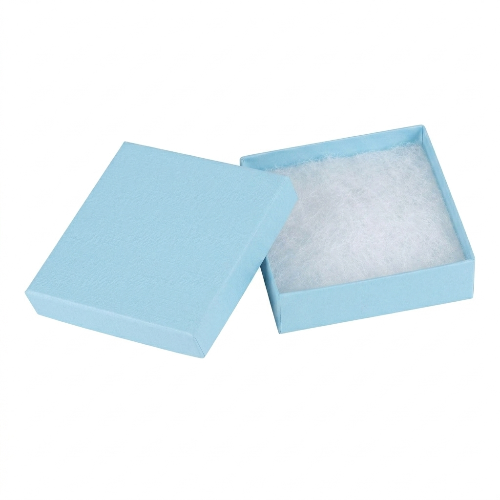 Baby Blue Cotton Filled Cardboard Boxes
