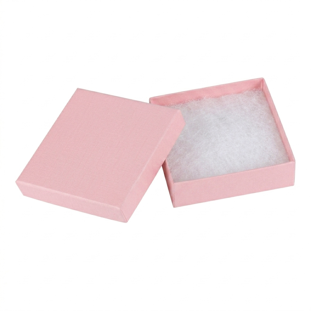 Baby Pink Cotton Filled Cardboard Boxes