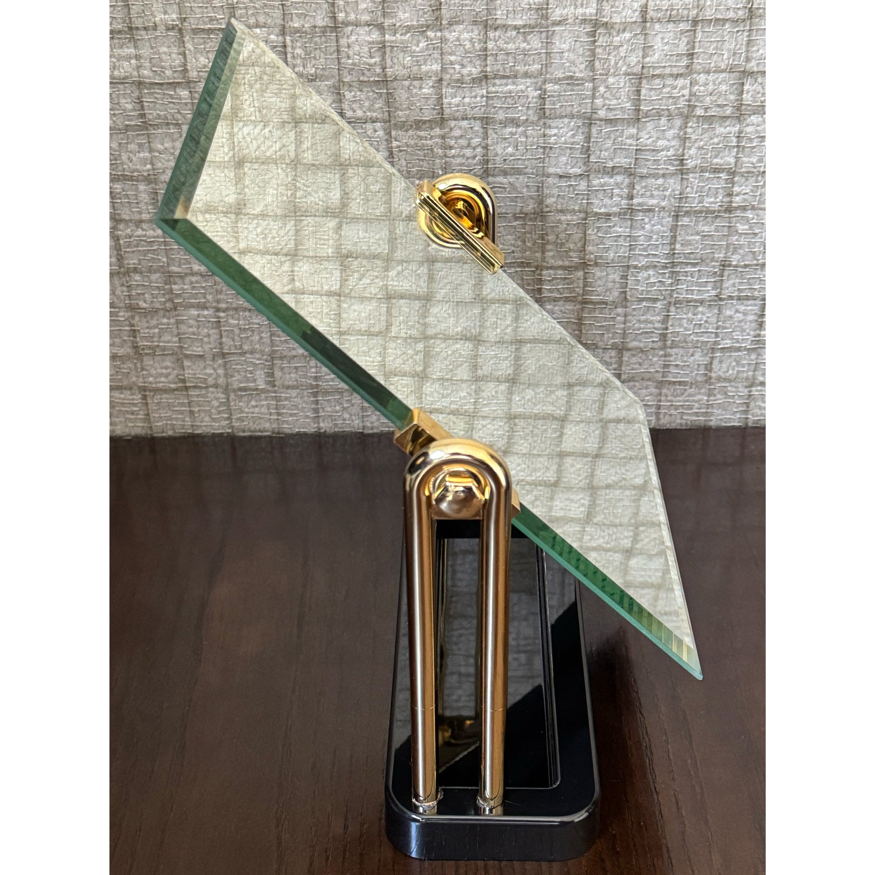 Elegant Jewellery Display Mirror with Black & Gold Stand