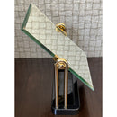 Elegant Jewellery Display Mirror with Black & Gold Stand