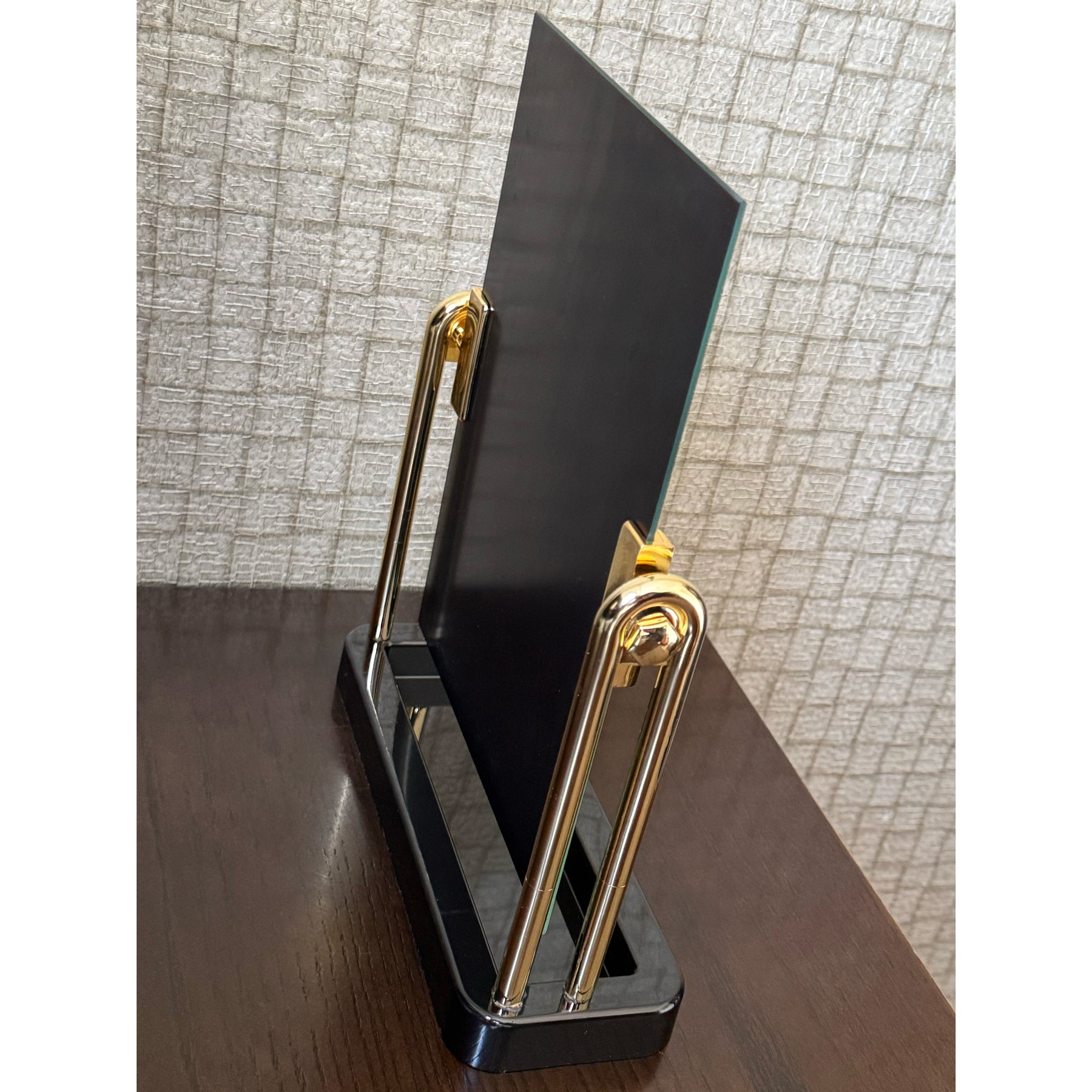 Elegant Jewellery Display Mirror with Black & Gold Stand