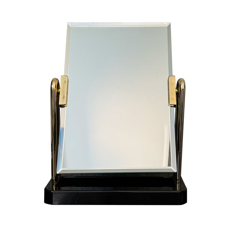 Elegant Jewellery Display Mirror with Black & Gold Stand