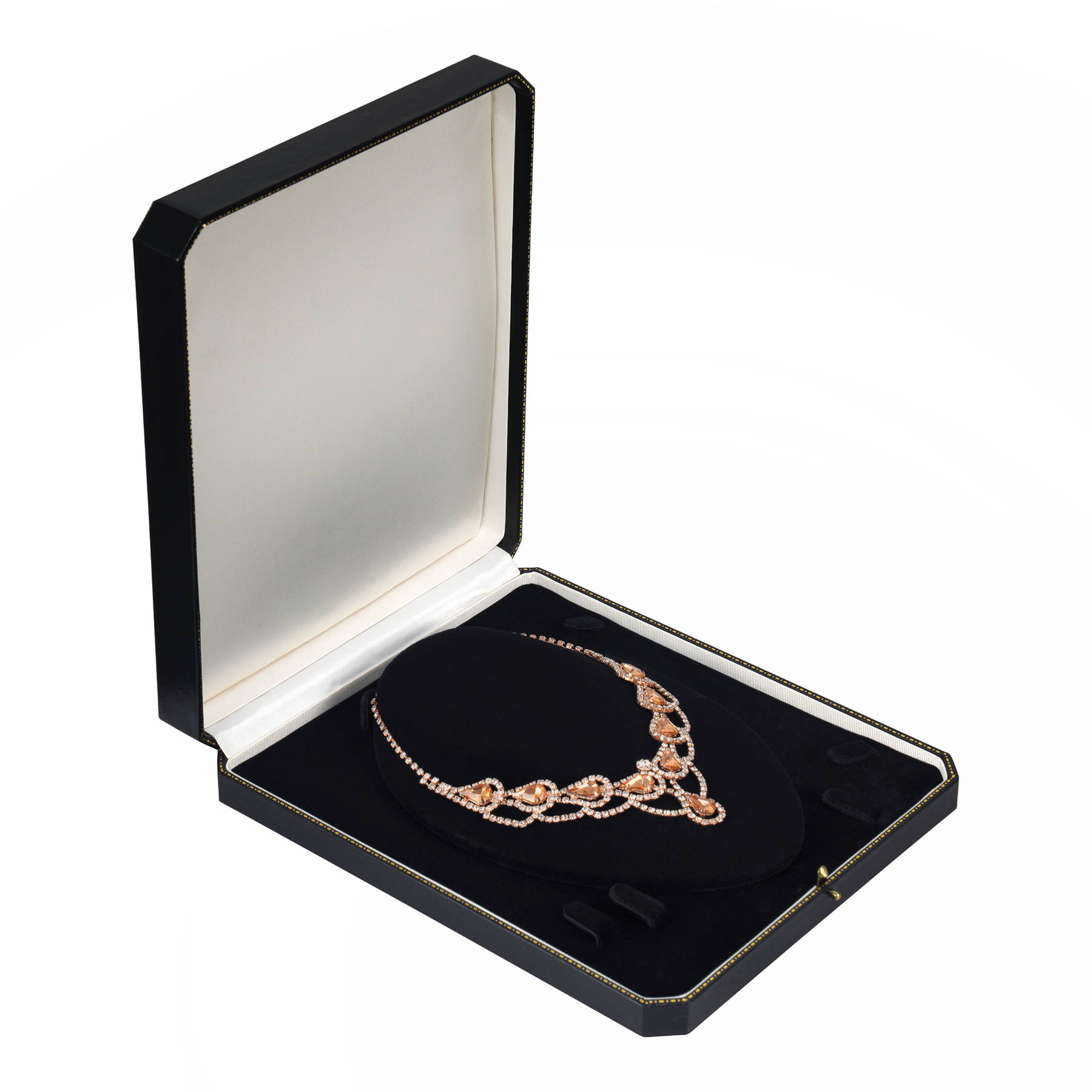 Leatherette Full Set Box with Gold Accent and Matching Insert