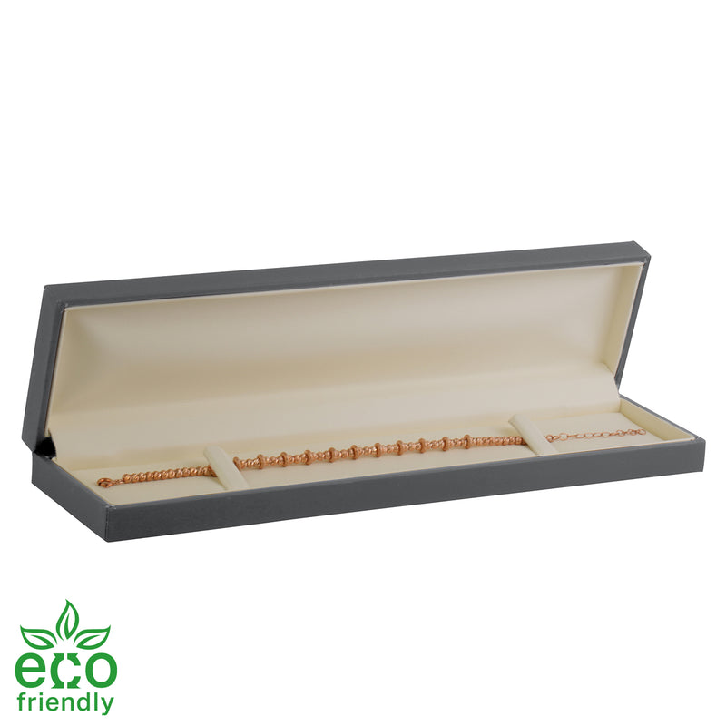 Eco-Friendly Matte Paper-Covered Bracelet Plastic Box with Matching Moulded Sleeve