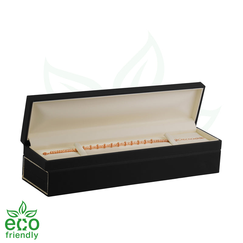 Eco-Friendly Matte Paper-Covered Bracelet Plastic Box with Matching Moulded Sleeve