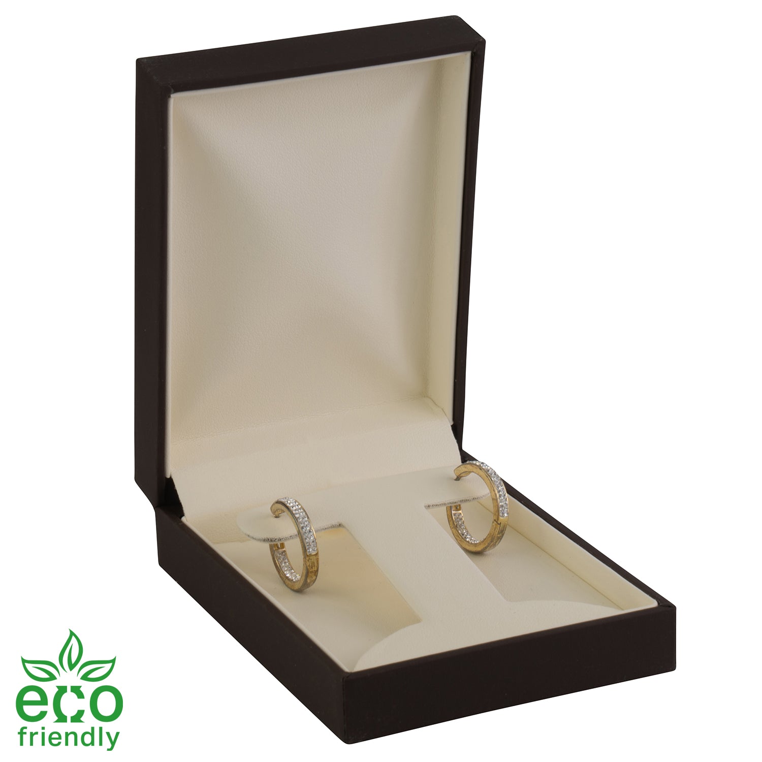 Eco-Friendly Matte Paper-Covered French Clip Earring Plastic Box with Matching Moulded Sleeve