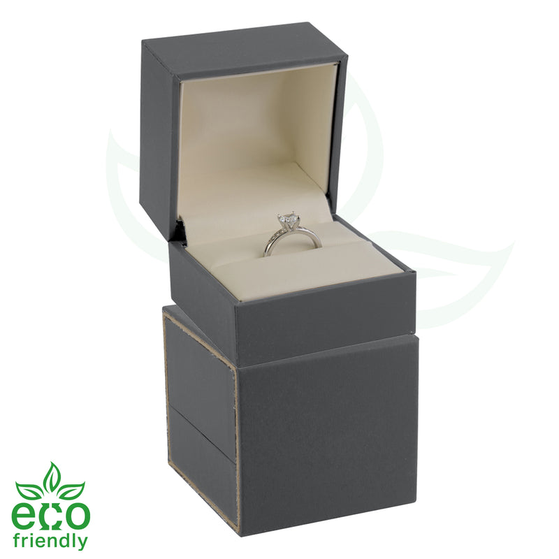 Eco-Friendly Matte Paper-Covered Large Single Ring Plastic Box with Matching Moulded Sleeve