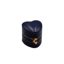 Eco-Friendly Leatherette Paper-Covered Heart-Shaped Plastic Single Ring Box with Gold Detailing