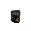 Eco-Friendly Leatherette Paper-Covered Heart-Shaped Plastic Single Ring Box with Gold Detailing