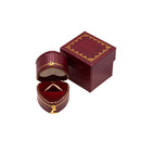 Eco-Friendly Leatherette Paper-Covered Heart-Shaped Plastic Single Ring Box with Gold Detailing