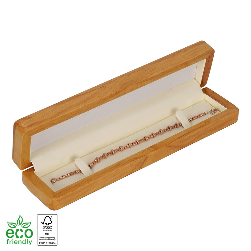 Eco-Friendly Wooden Bracelet Box with Suede Insert