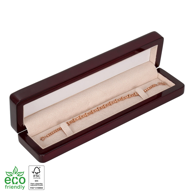 Eco-Friendly Wooden Bracelet Box with Suede Insert