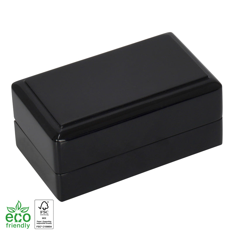 Eco-Friendly Wooden Double Ring Box with Suede Insert