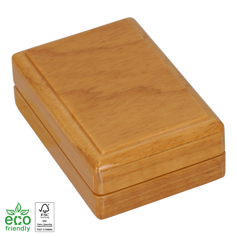 Eco-Friendly Wooden Pendant Box with Suede Insert