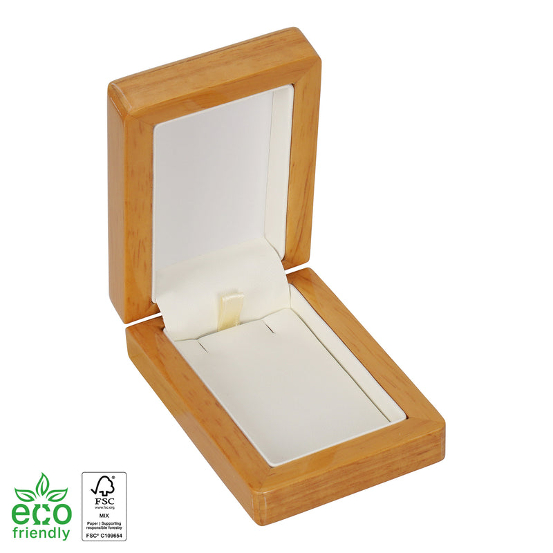 Eco-Friendly Wooden Pendant Box with Suede Insert