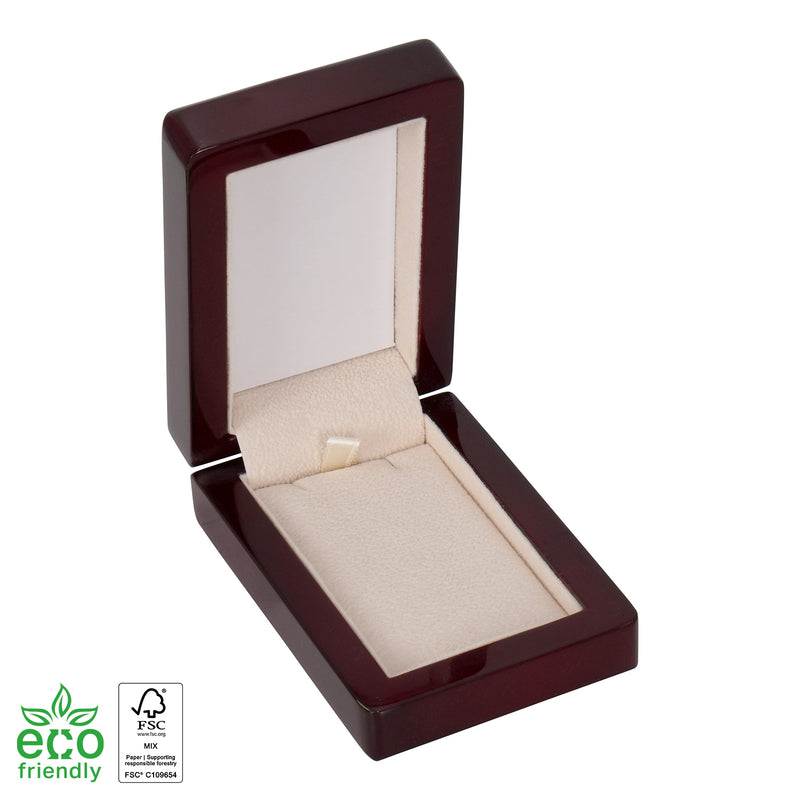 Eco-Friendly Wooden Pendant Box with Suede Insert