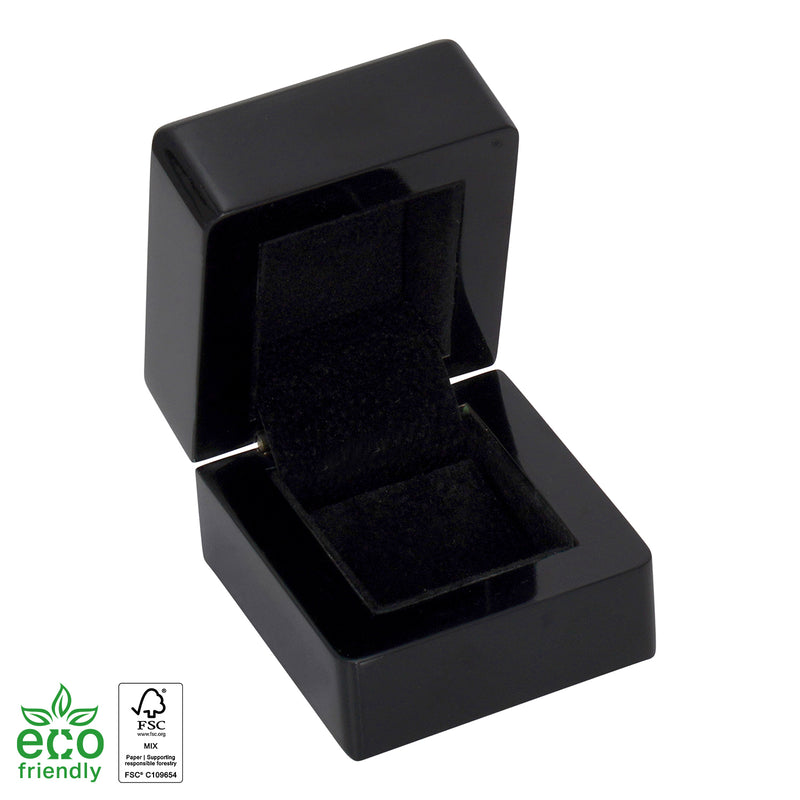 Eco-Friendly Wooden Single Earring Box with Suede Insert