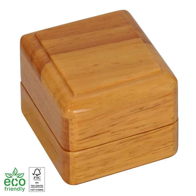 Eco-Friendly Wooden Single Earring Box with Suede Insert