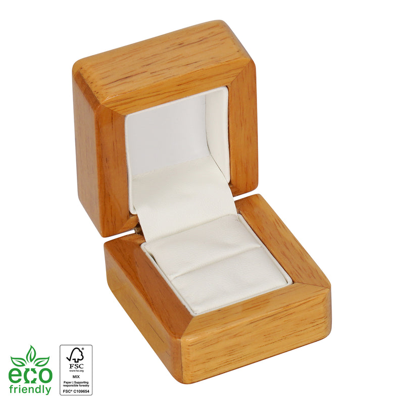 Eco-Friendly Wooden Single Earring Box with Suede Insert