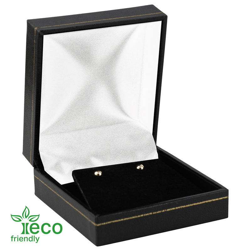 Eco-Friendly Plastic Clip Earring Box, Paper-Covered with Gold Accent
