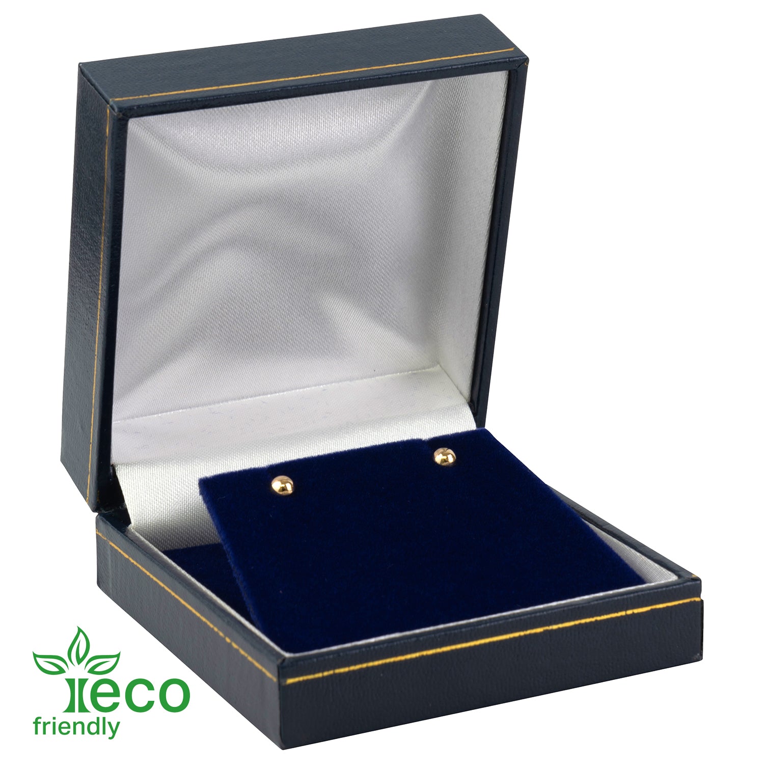 Eco-Friendly Plastic Clip Earring Box, Paper-Covered with Gold Accent