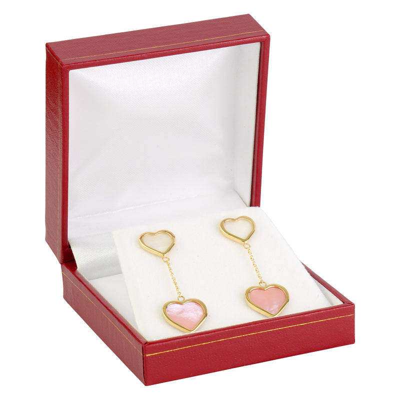 Eco-Friendly Plastic Clip Earring Box, Paper-Covered with Gold Accent