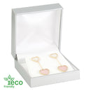 Eco-Friendly Plastic Clip Earring Box, Paper-Covered with Gold Accent