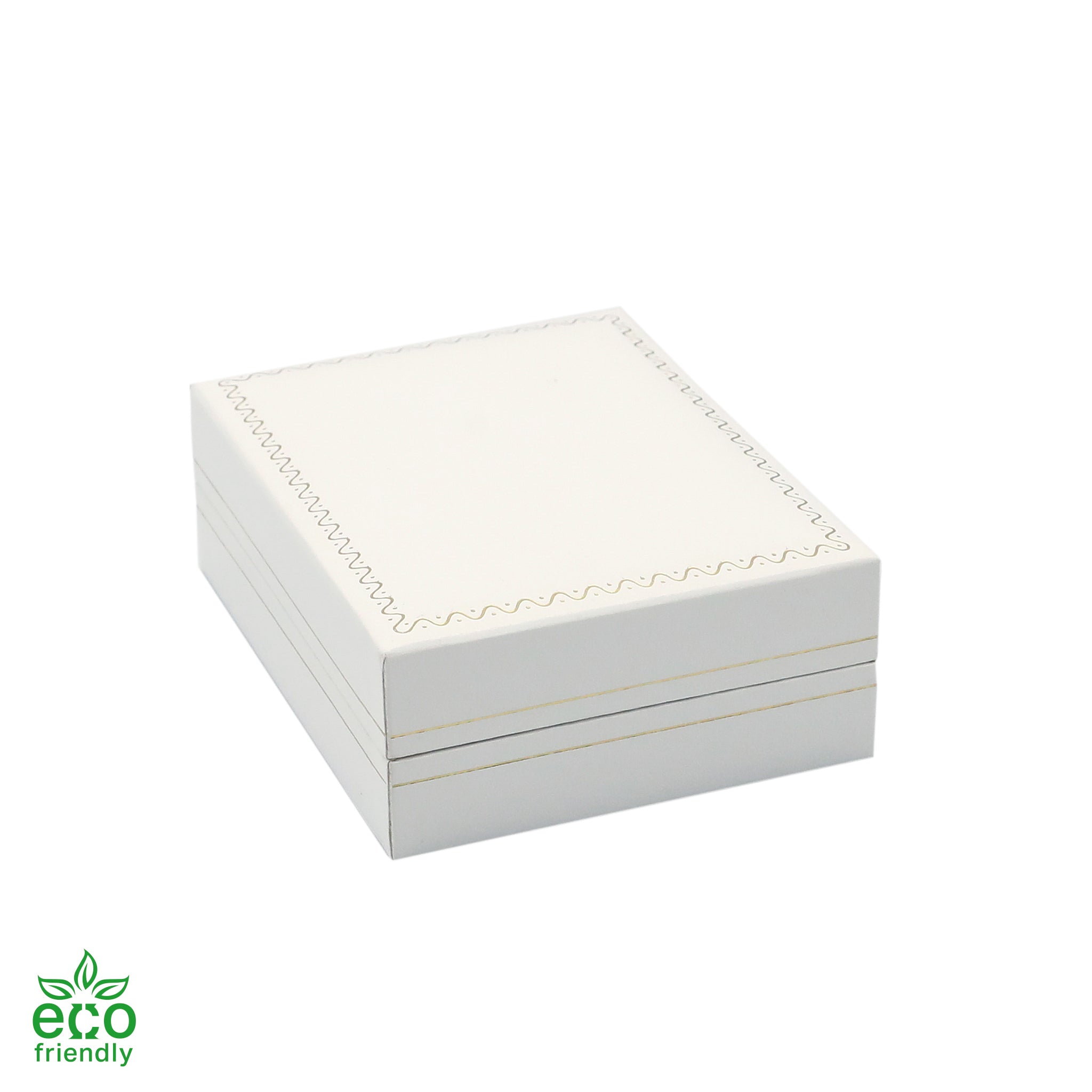 Eco-Friendly Paper-Covered Clip Earring Box with Gold Accent