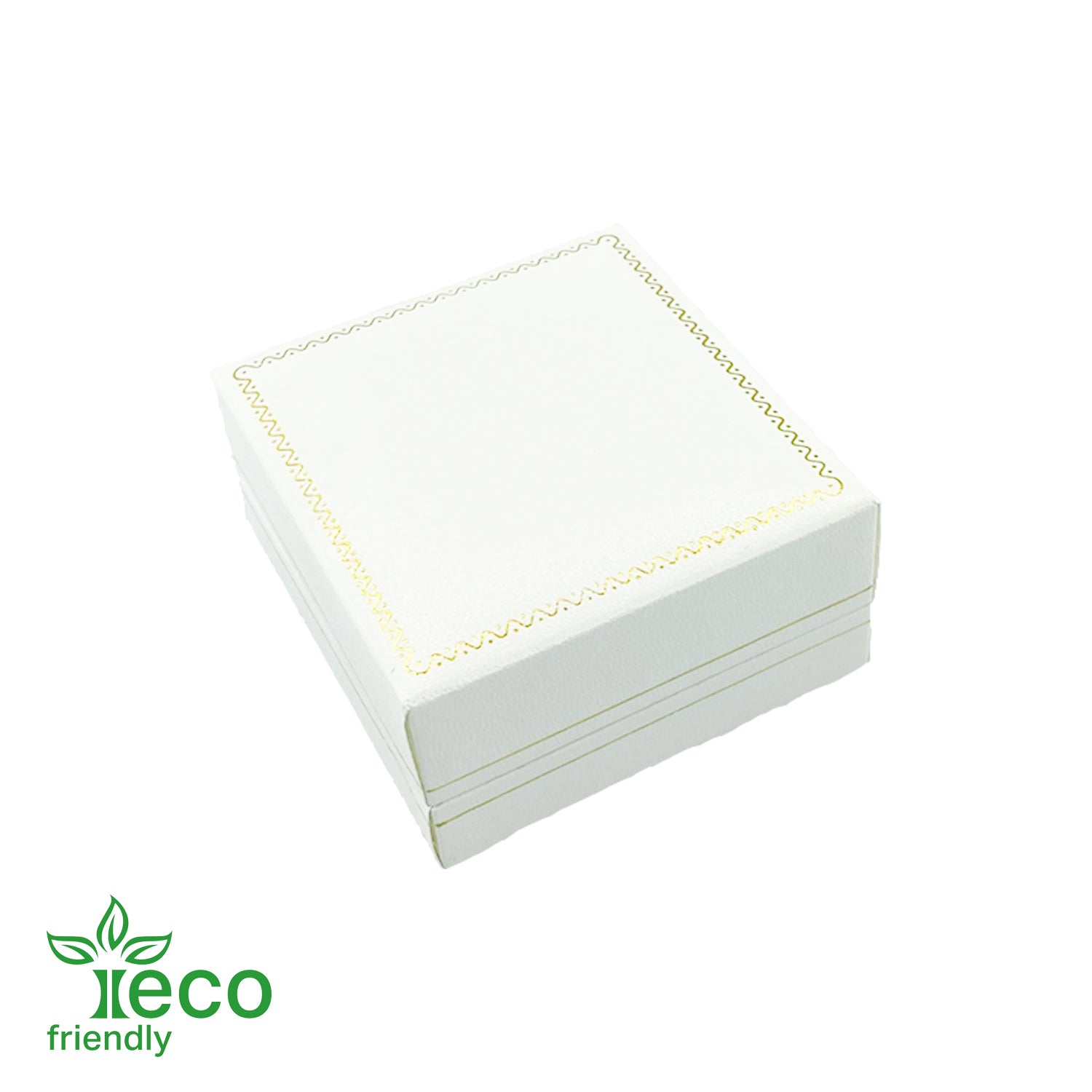Eco-Friendly Plastic Clip Earring Box, Paper-Covered with Gold Accent