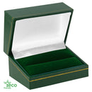 Eco-Friendly Paper Covered Double Ring Box with Gold Accent
