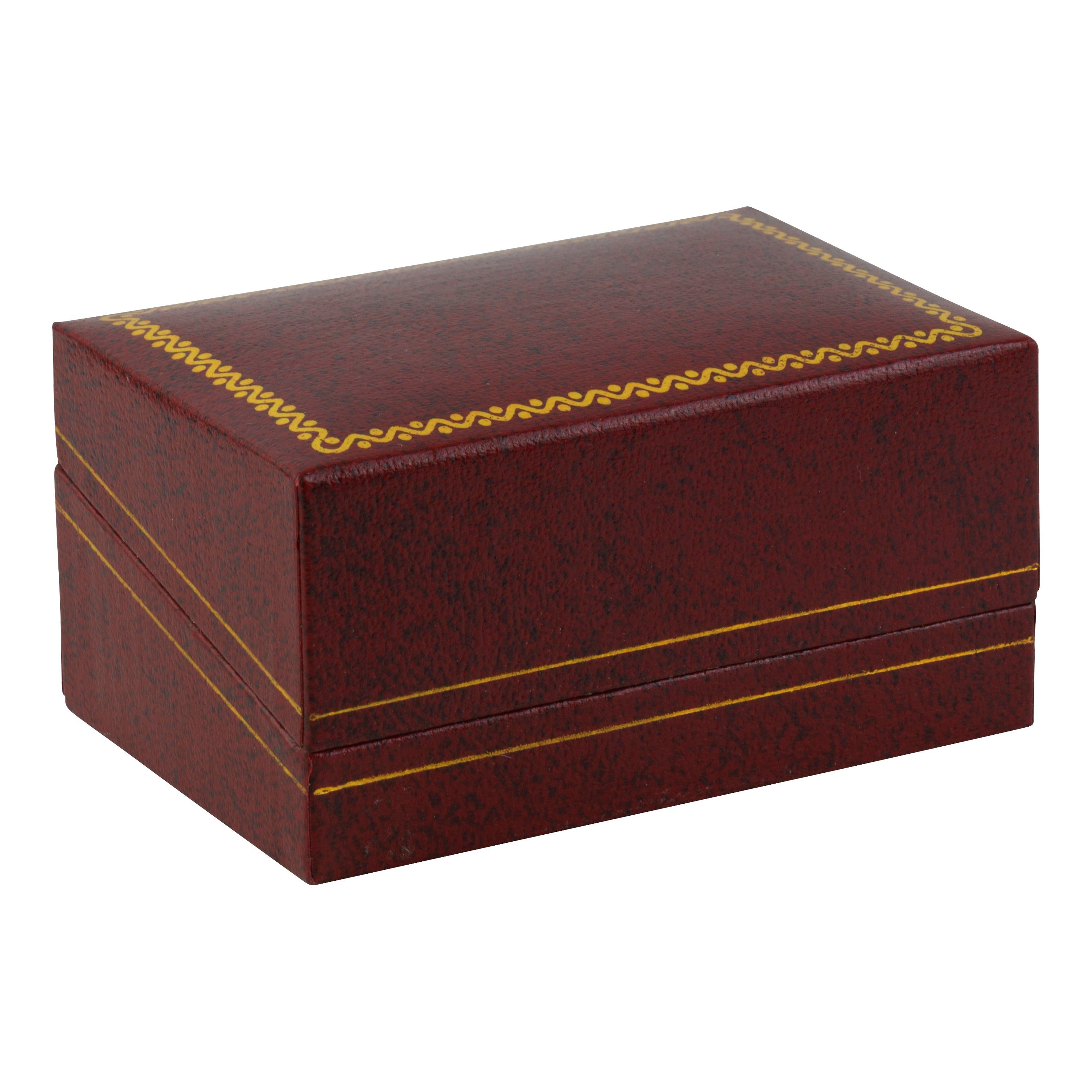 Eco-Friendly Paper Covered Double Ring Box with Gold Accent