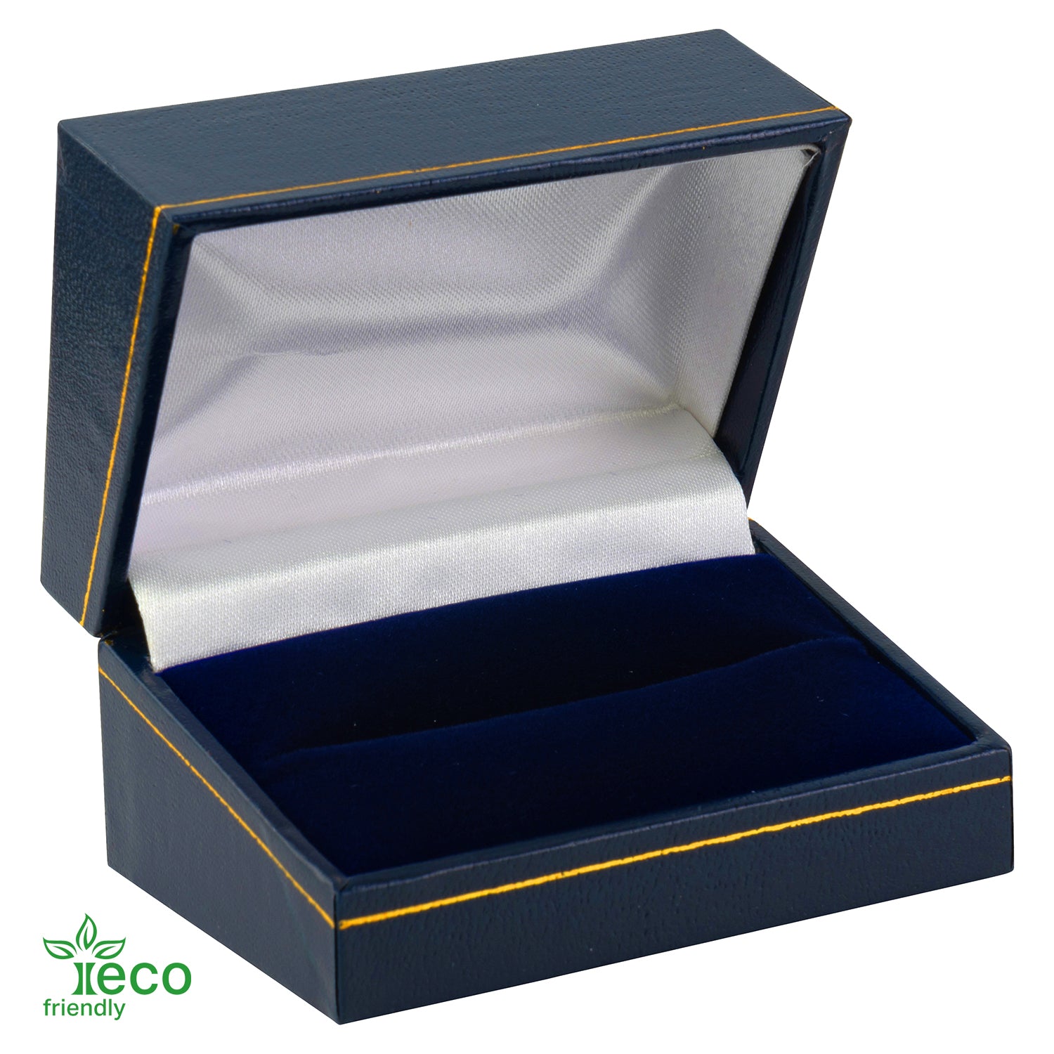 Eco-Friendly Paper Covered Double Ring Box with Gold Accent