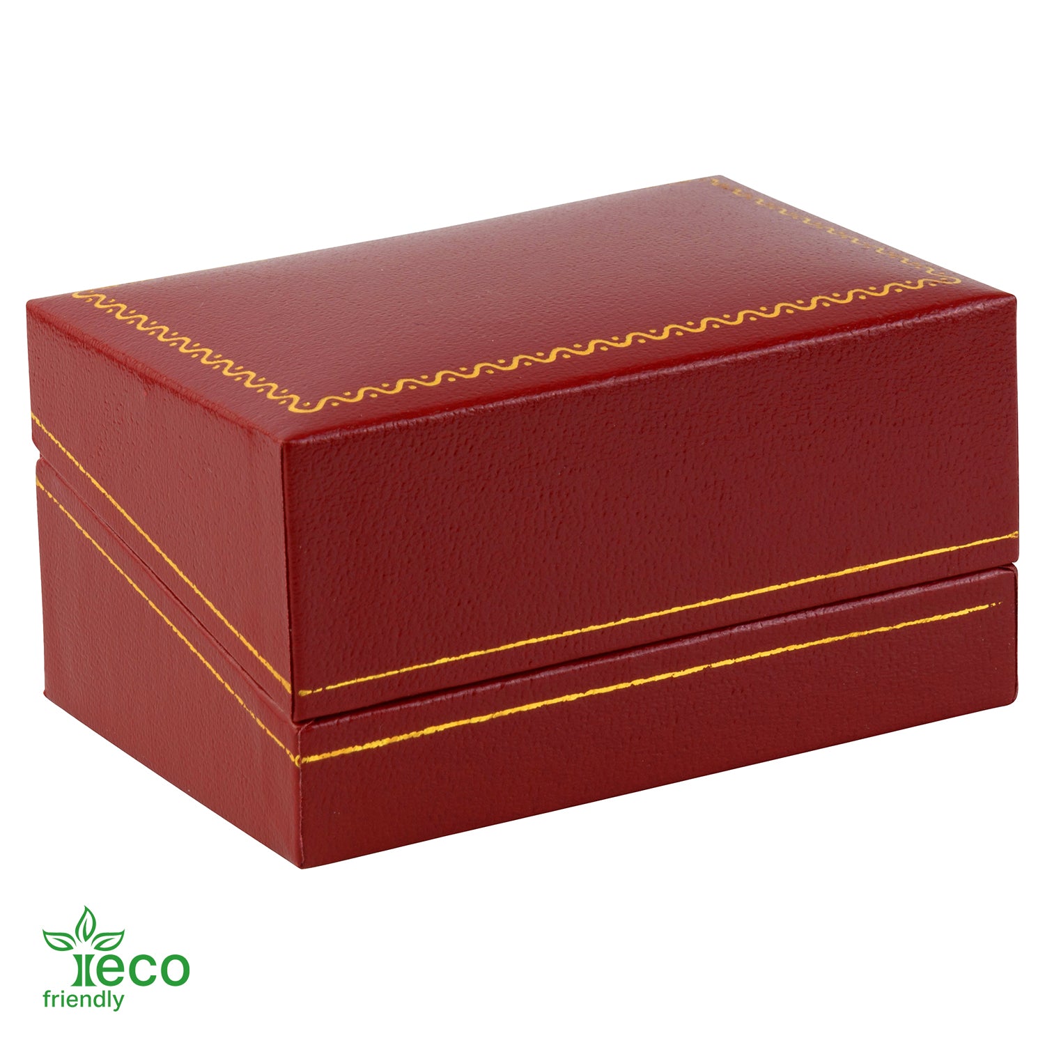 Eco-Friendly Paper Covered Double Ring Box with Gold Accent
