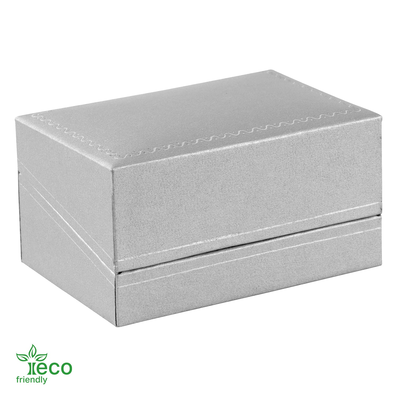 Eco-Friendly Paper Covered Double Ring Box with Gold Accent