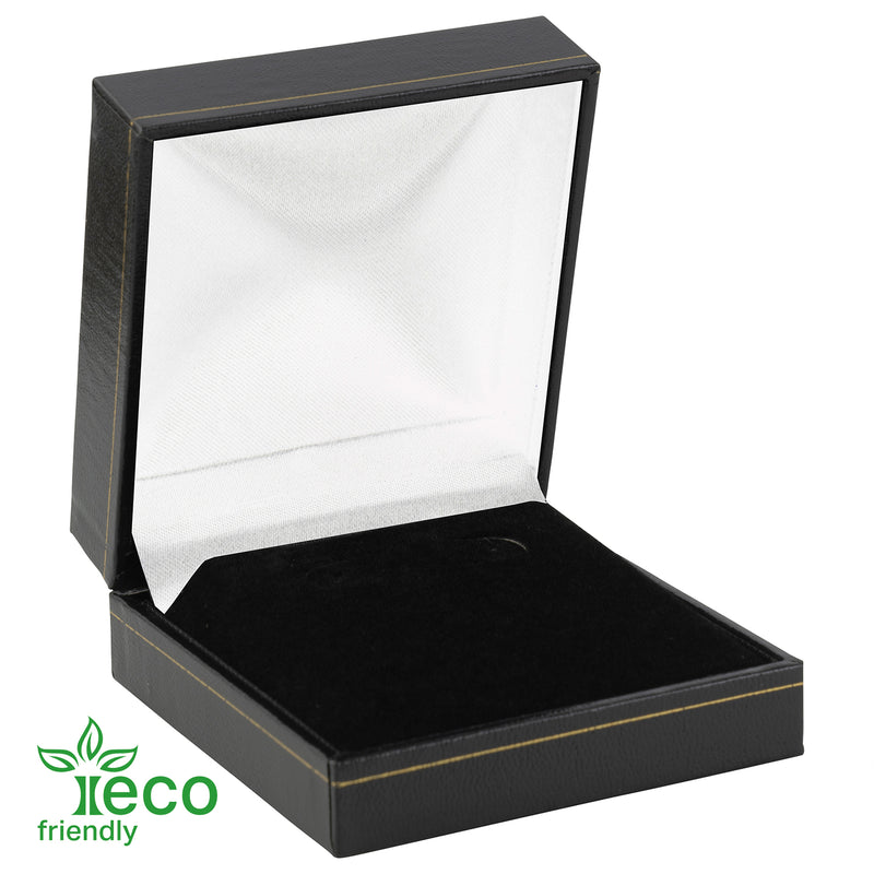 Eco-Friendly Plastic Hoop Earring Box, Paper-Covered with Gold Accent