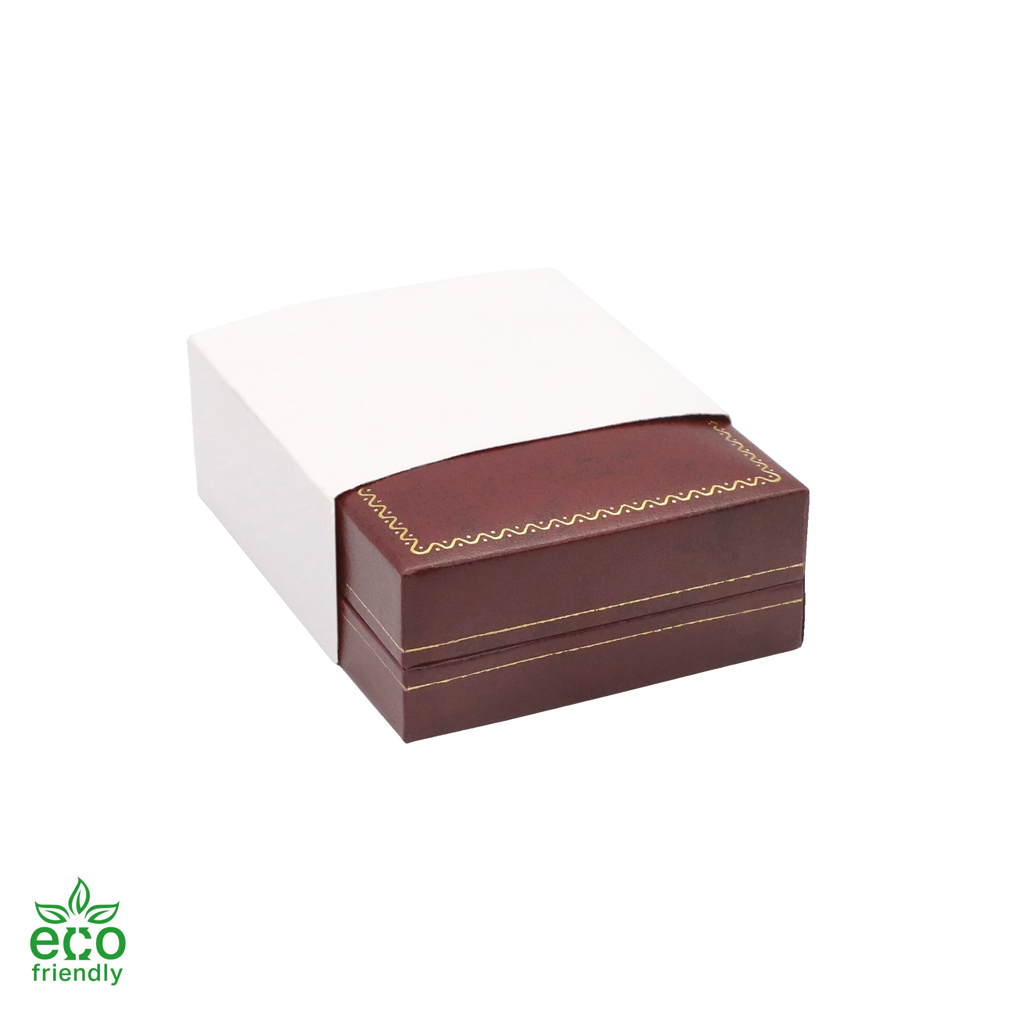 Eco-Friendly Paper-Covered Hoop Earring Box with Gold Accent