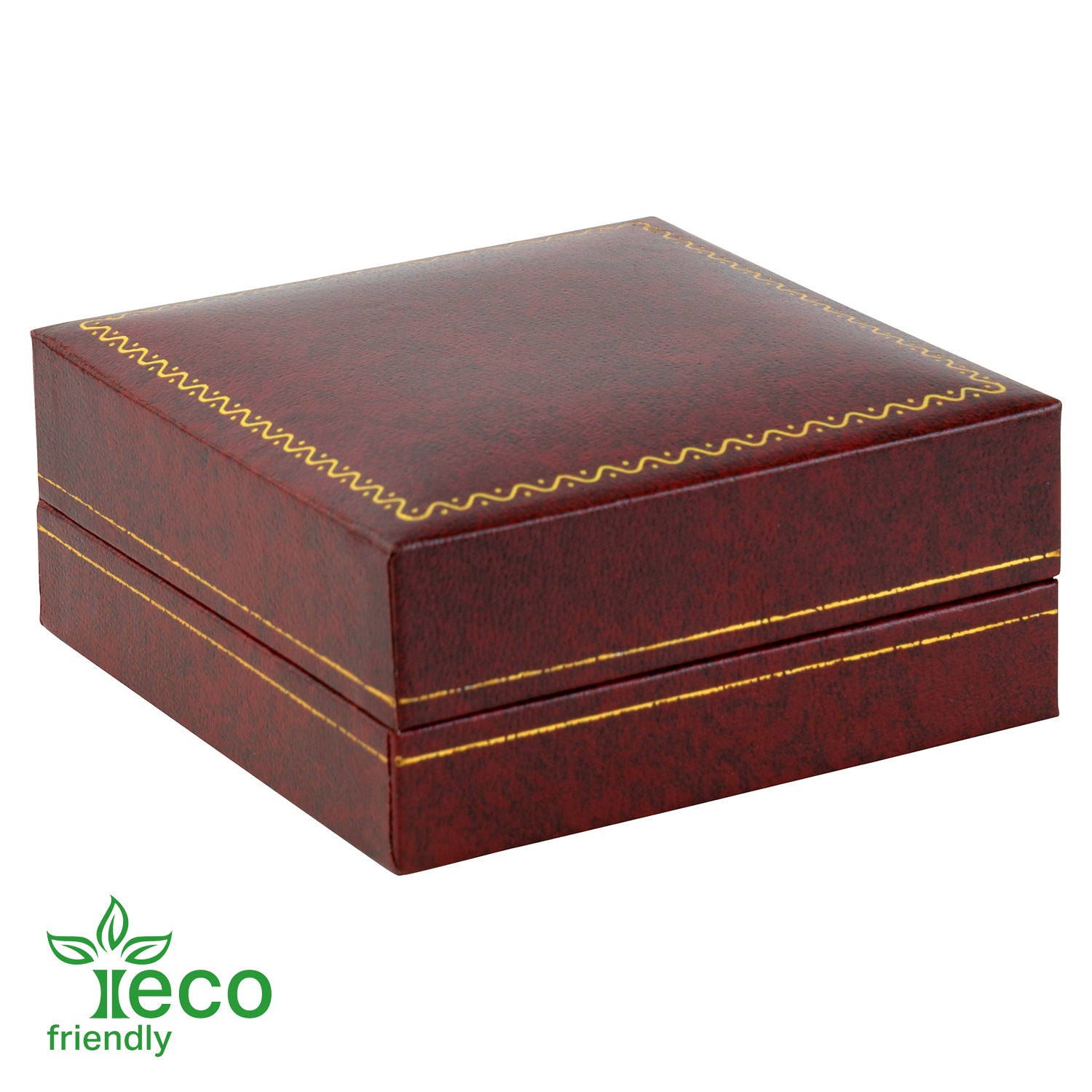 Eco-Friendly Paper-Covered Hoop Earring Box with Gold Accent