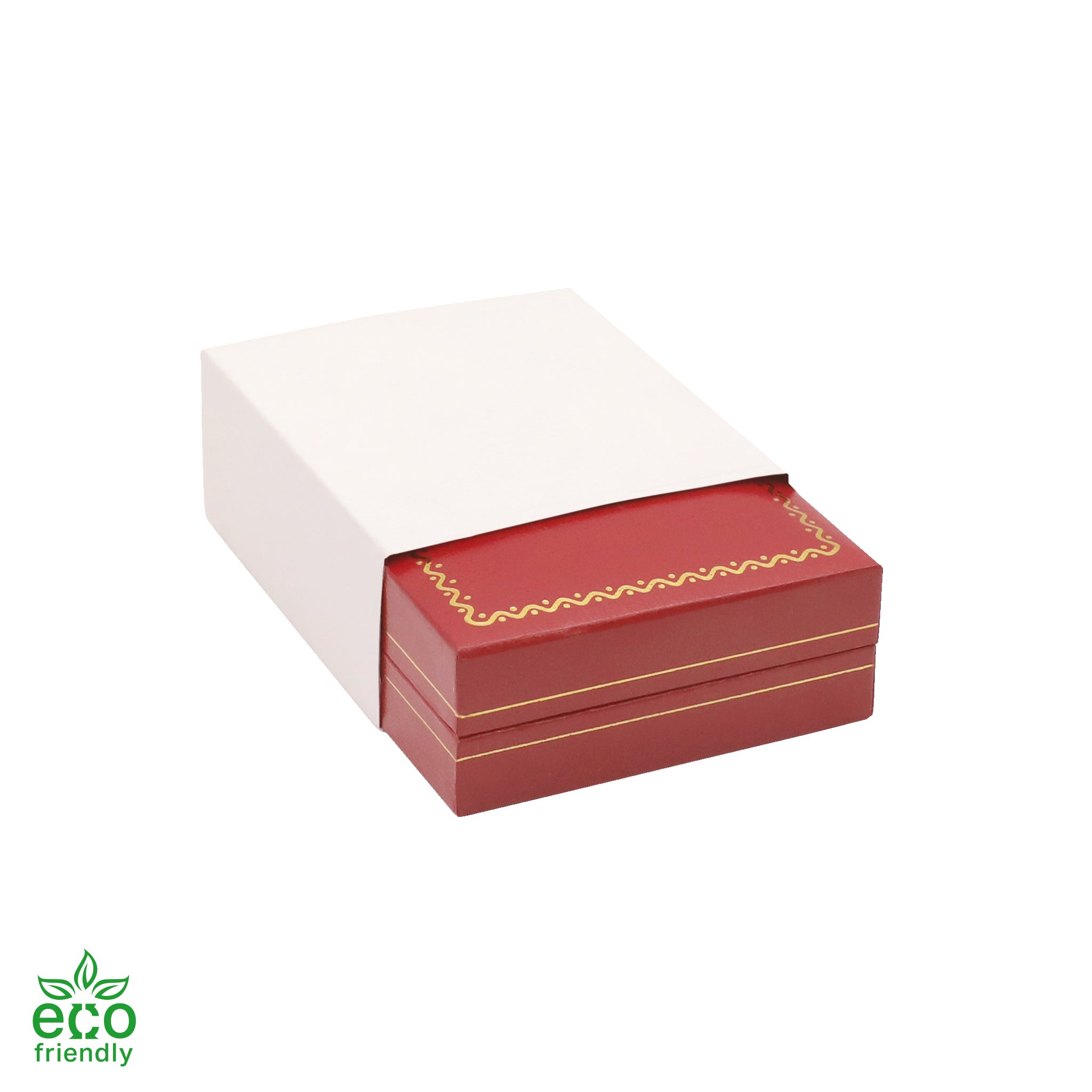 Eco-Friendly Paper-Covered Hoop Earring Box with Gold Accent