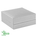 Eco-Friendly Plastic Hoop Earring Box, Paper-Covered with Gold Accent